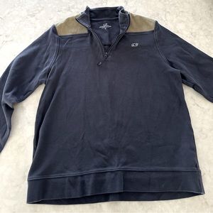 Vineyard vines boys size large blue quarter zip sweater